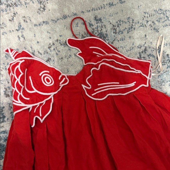 FARM Rio Red Maxi Dress with Fish Embroidery - Picture 4 of 6